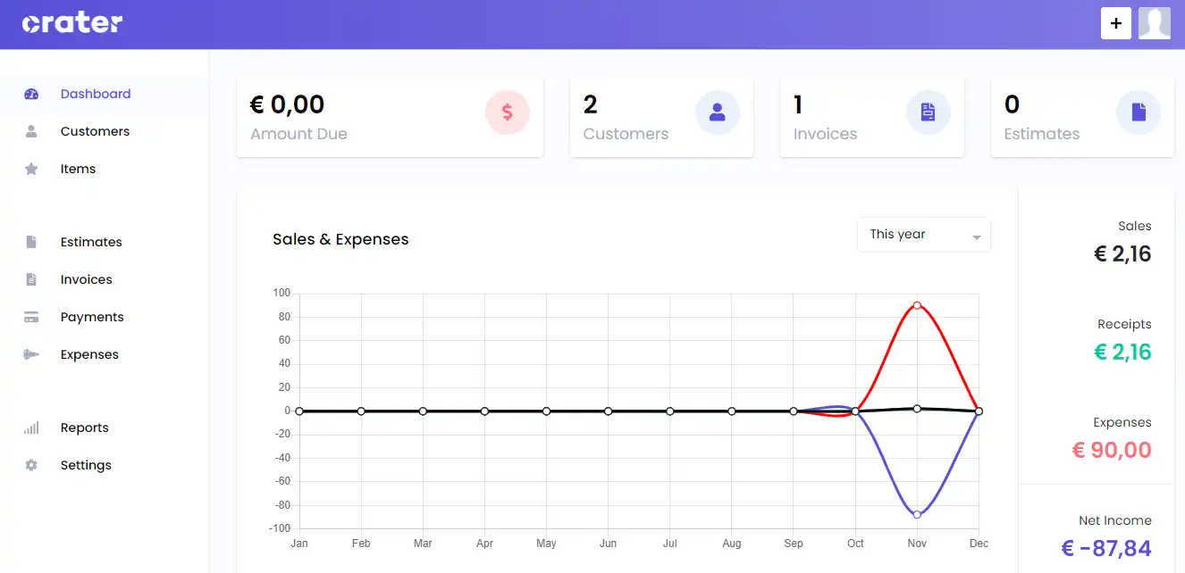 Download webtool of webapp Crater