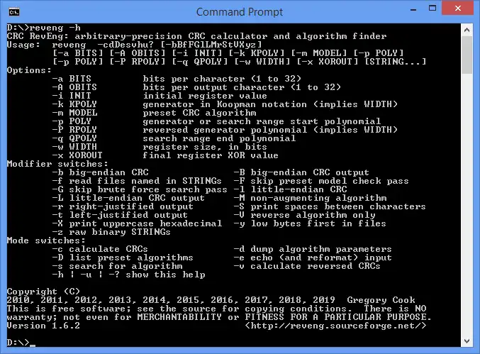 Download web tool or web app CRC RevEng to run in Windows online over Linux online