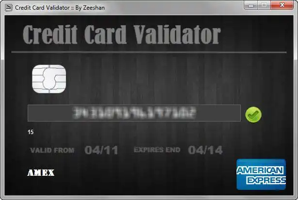Download web tool or web app Credit Card Validator
