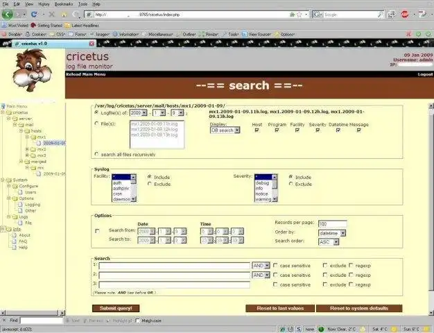 下载网络工具或网络应用程序 cricetus 日志文件搜索