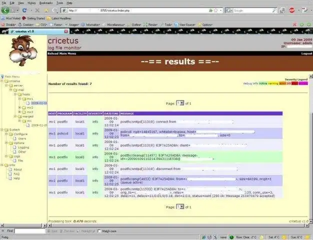 Mag-download ng web tool o web app cricetus log file search