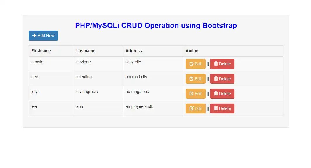 قم بتنزيل أداة الويب أو تطبيق الويب CRUD Operation باستخدام Modal