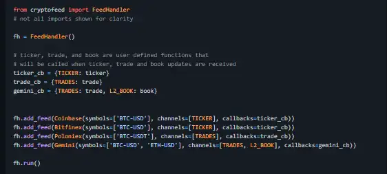 Download web tool or web app Cryptocurrency Exchange Feed Handler