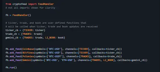 Mag-download ng web tool o web app Cryptocurrency Exchange Feed Handler