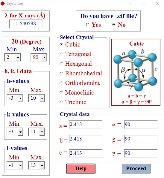 Muat turun alat web atau aplikasi web Crystalsim - XRD hkl simulasi