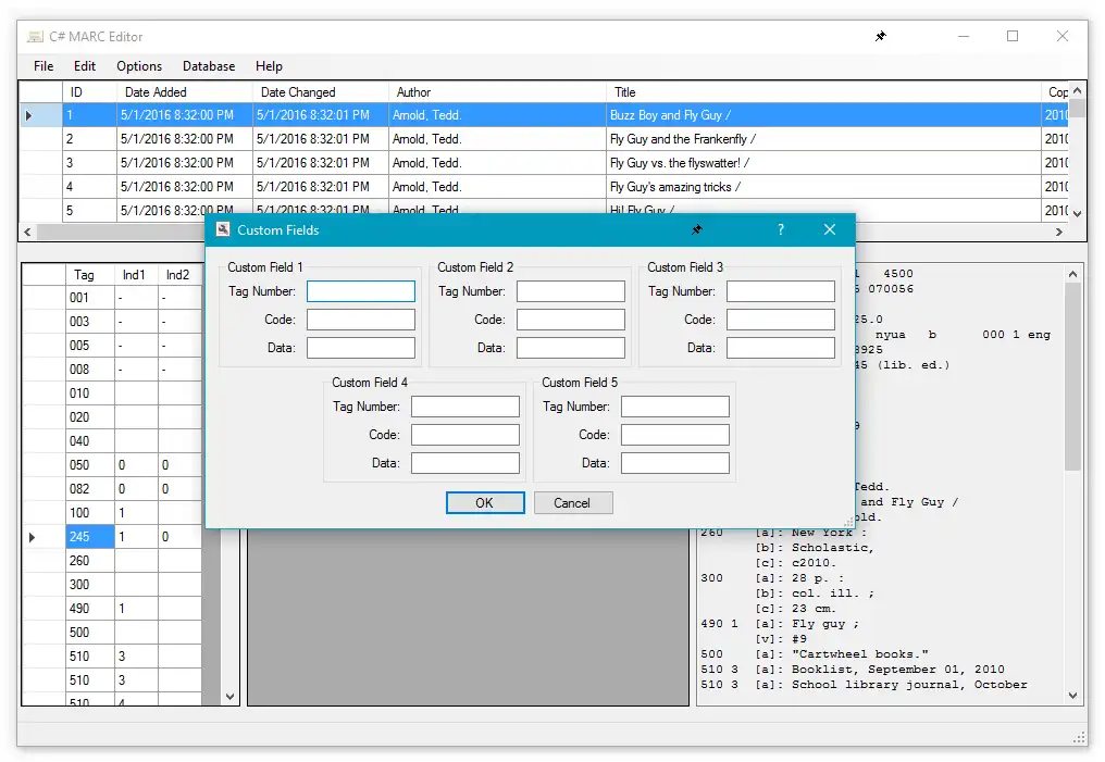 Download web tool or web app CSharp MARC