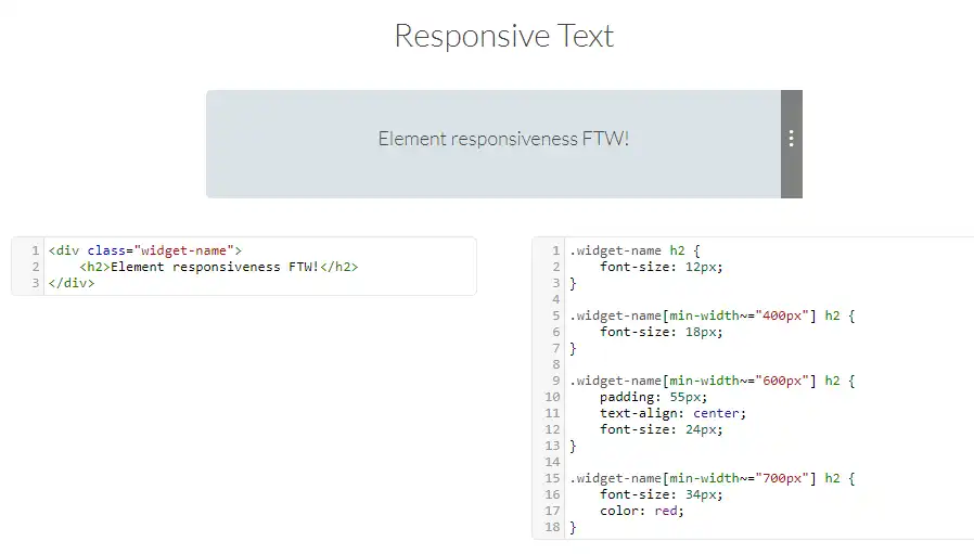 Download web tool or web app CSS Element Queries