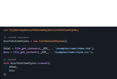 Download web tool or web app CssToInlineStyles class