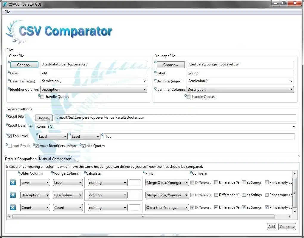 Download webtool of webapp CSV-vergelijker