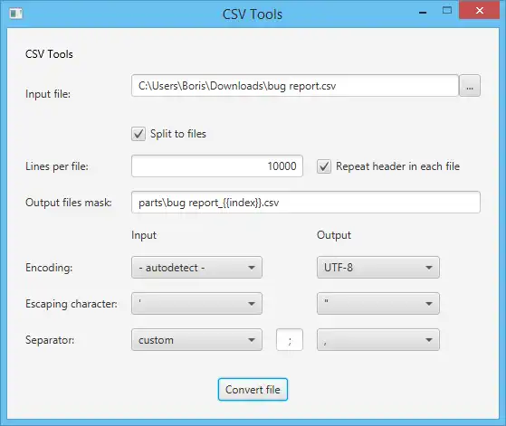Download web tool or web app CSV Tools