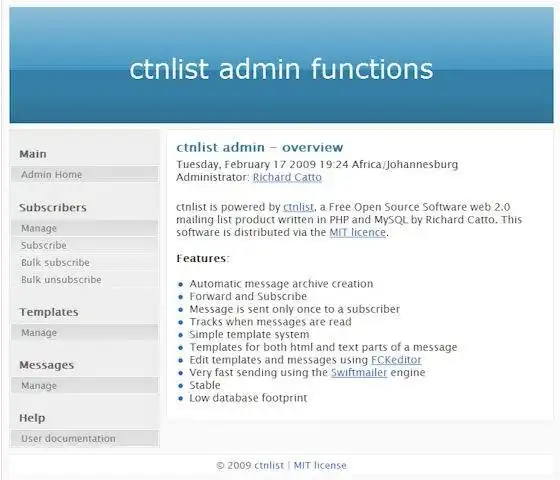 Download webtool of webapp ctnlist