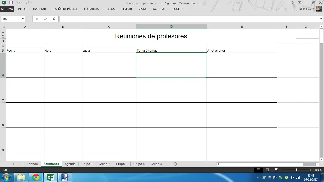 Download web tool or web app Cuaderno del profesor