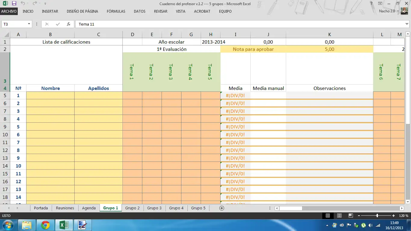 Download web tool or web app Cuaderno del profesor