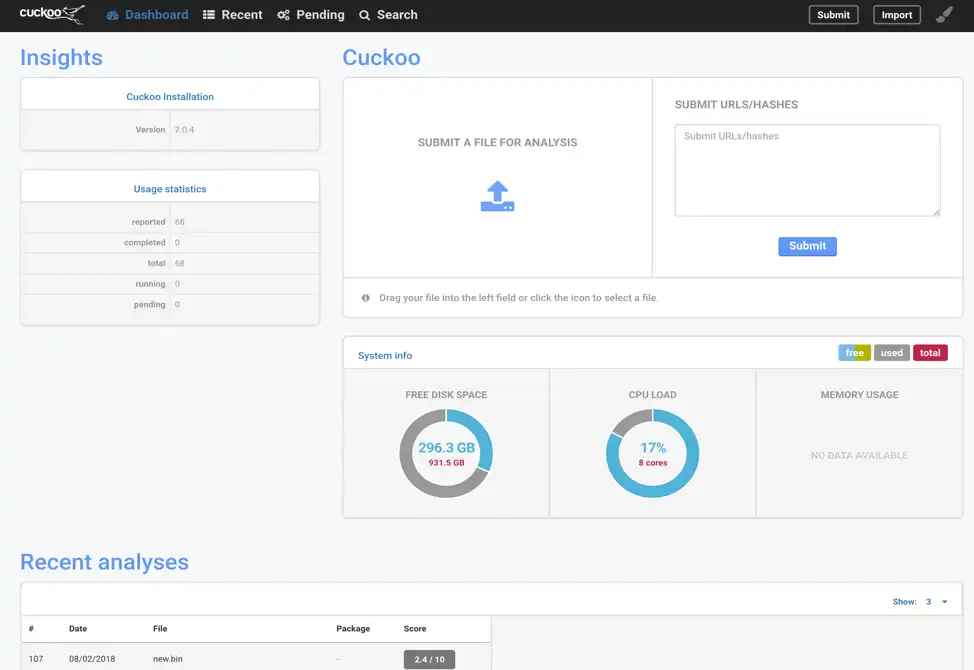 Download webtool of webapp Cuckoo Sandbox