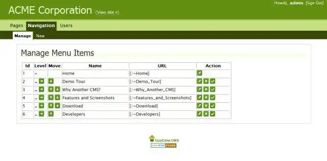 Download web tool or web app CupCake CMS