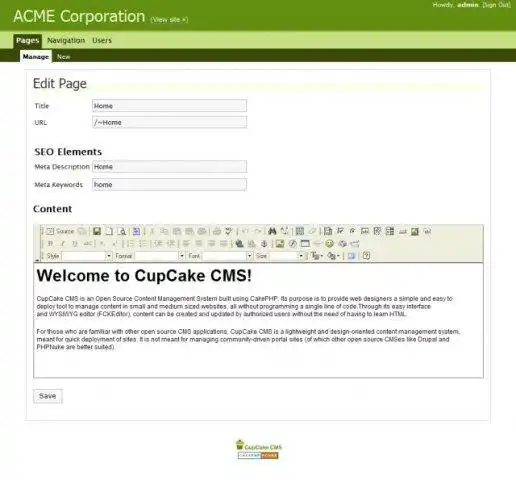 Download web tool or web app CupCake CMS
