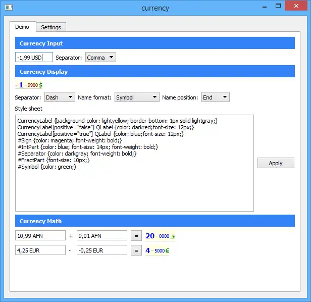 Télécharger l'outil Web ou l'application Web Currency-lib