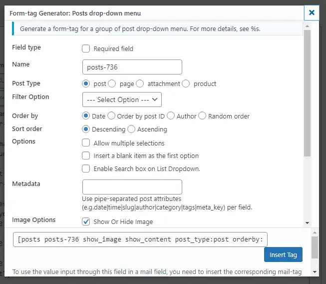 Download web tool or web app Custom Post Type List Field For Contact