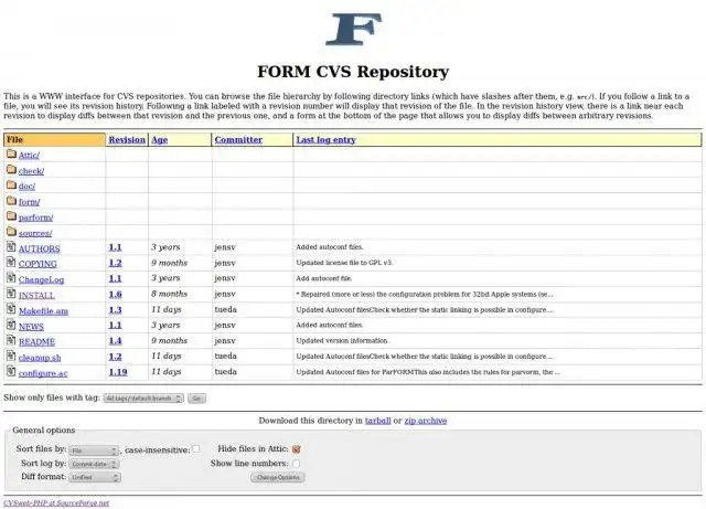 Descargue la herramienta web o la aplicación web CVSweb-PHP