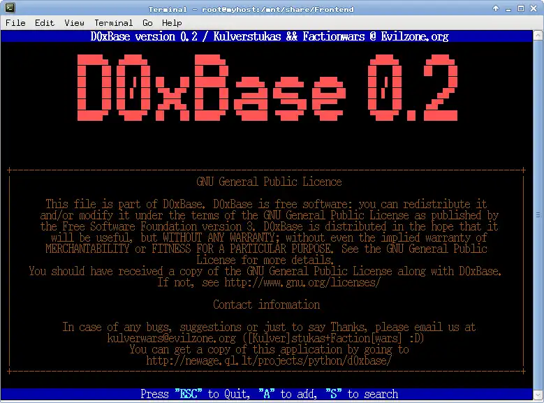 Mag-download ng web tool o web app D0xBase