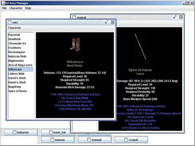 Download web tool or web app D2 item Manager