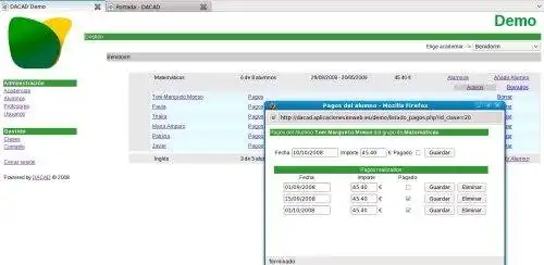 Descargar herramienta web o aplicación web DACAD Gestión de academias