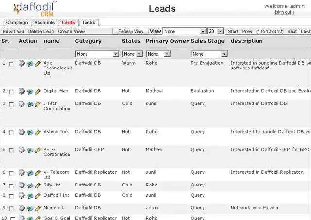 Mag-download ng web tool o web app na Daffodil CRM