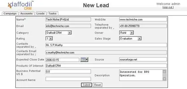 Mag-download ng web tool o web app na Daffodil CRM