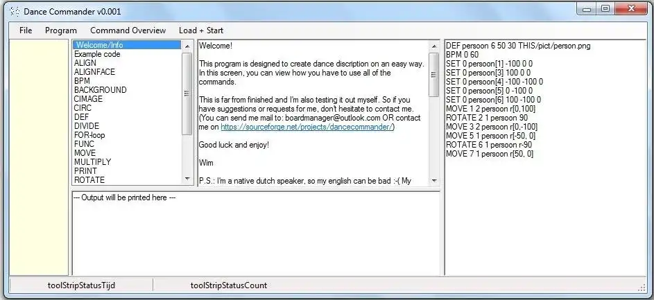 Download web tool or web app Dance Commander