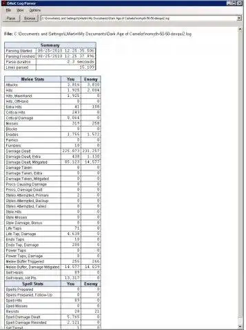 Download de webtool of webapp DAoC Log Parser om online in Windows via Linux online te draaien