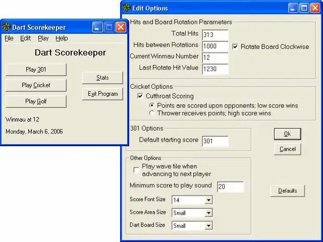 הורד את כלי האינטרנט או את אפליקציית האינטרנט Dart Scorekeeper להפעלה ב-Windows באופן מקוון דרך לינוקס מקוונת