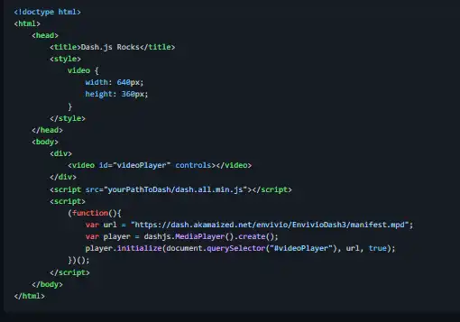 Download web tool or web app dash.js