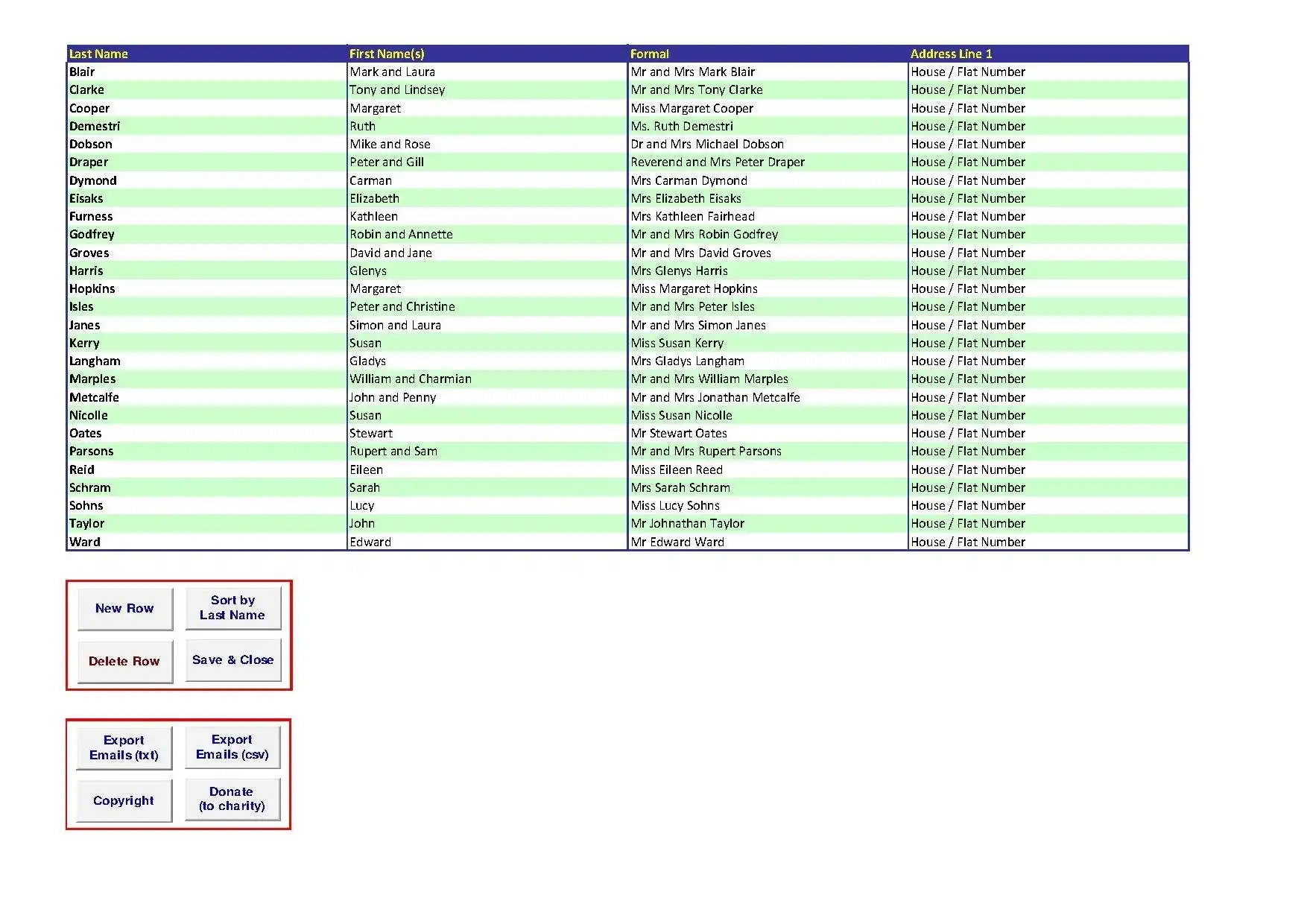 Web aracını veya web uygulamasını indirin Database Pro (OpenOffice / Excel)