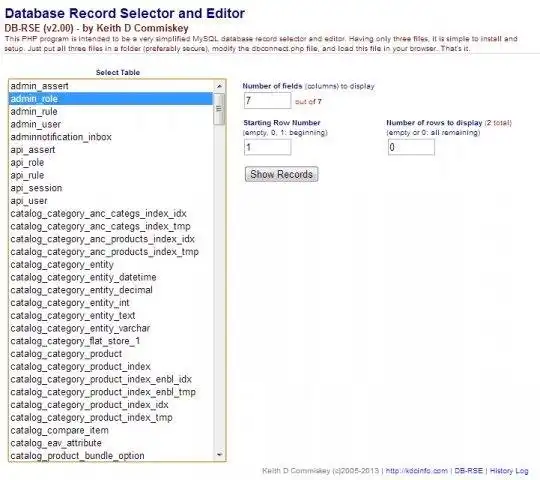 Download web tool or web app Database Record Selector and Editor