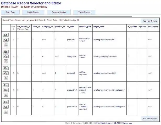 Загрузите веб-инструмент или веб-приложение Database Record Selector and Editor