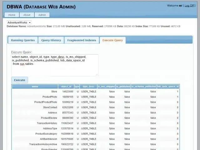 Download webtool of webapp Database Web Admin