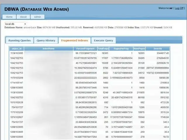 قم بتنزيل أداة الويب أو تطبيق الويب Database Web Admin