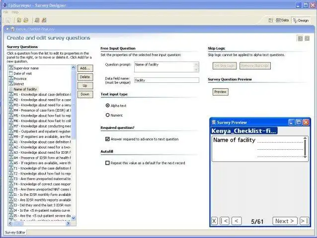 下载网络工具或网络应用程序 DataDynes EpiSurveyor