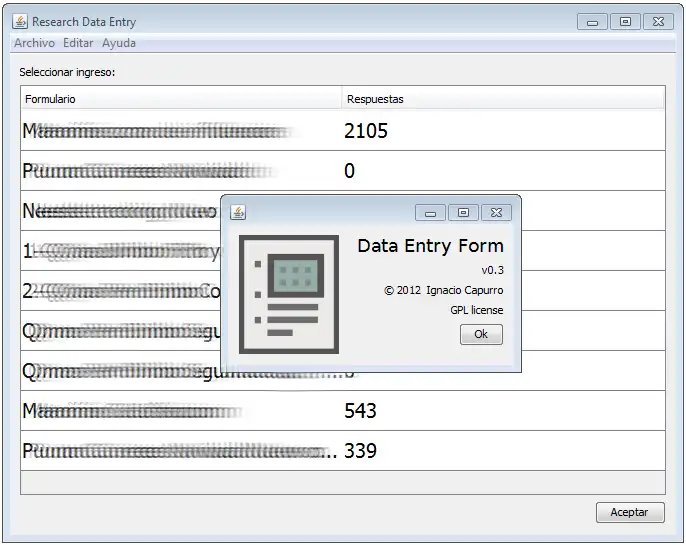 Download web tool or web app Data Entry Form