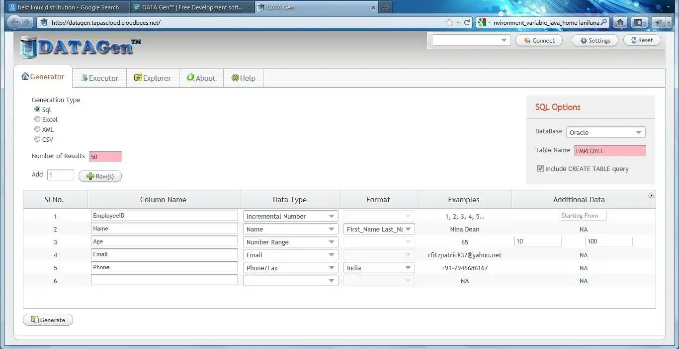 Mag-download ng web tool o web app DATA Gen™