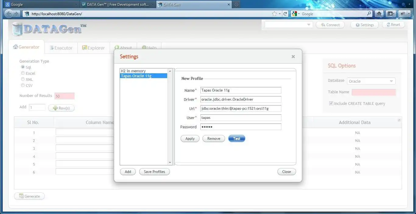 Download web tool or web app DATA Gen™