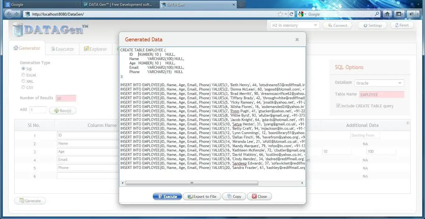 Scarica lo strumento web o l'app web DATA Gen™