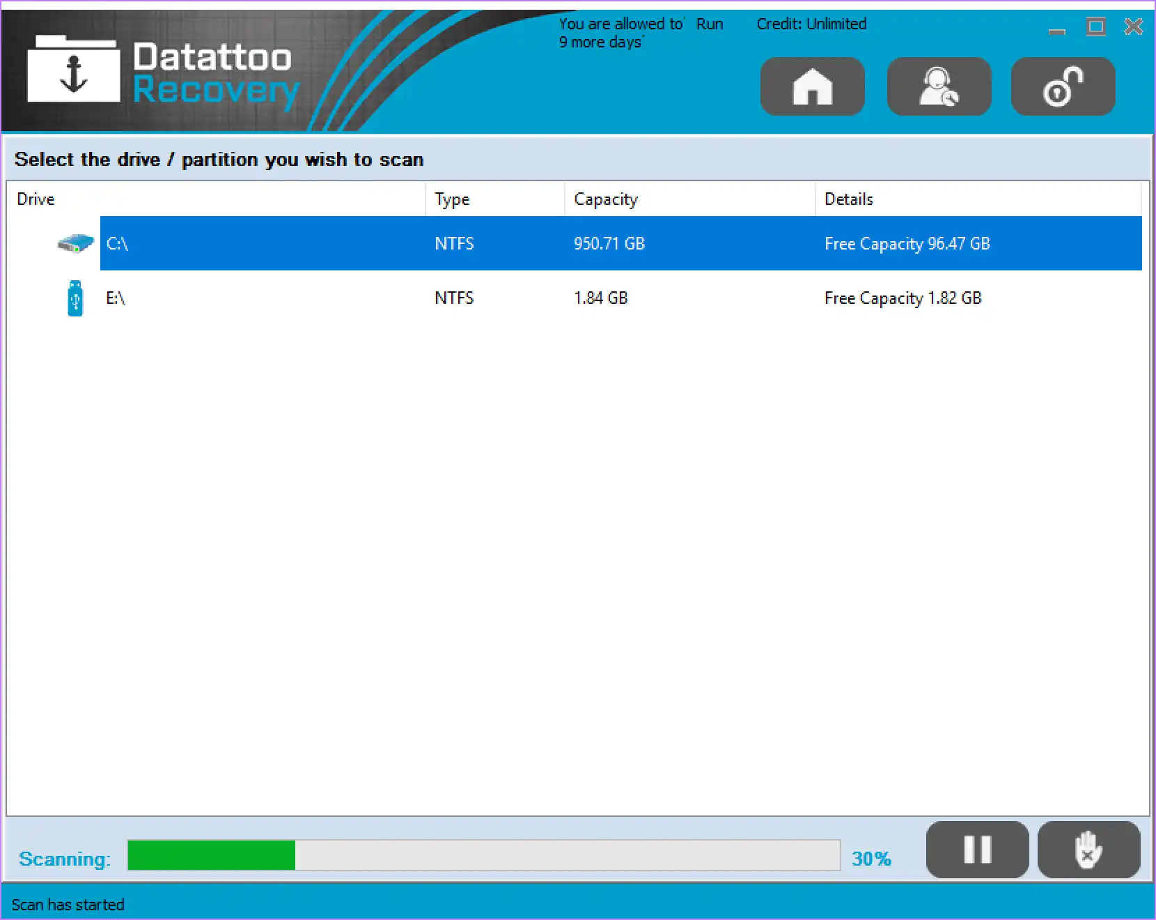 웹 도구 또는 웹 앱 Datattoo Recovery 다운로드