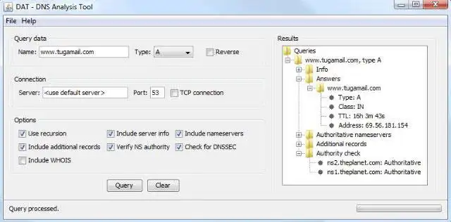 Download web tool or web app DAT - DNS Analysis Tool