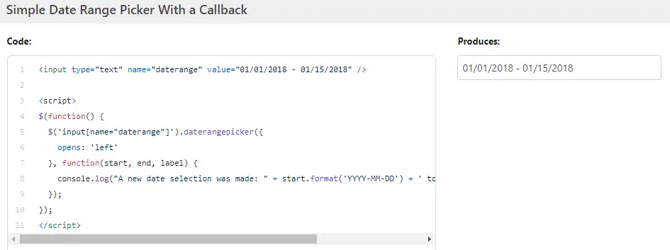 Download web tool or web app Date Range Picker