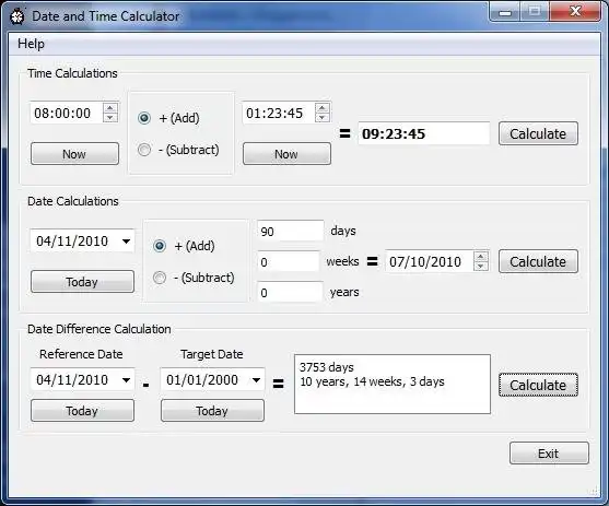 Laden Sie das Web-Tool oder die Web-App DateTimeCalc herunter