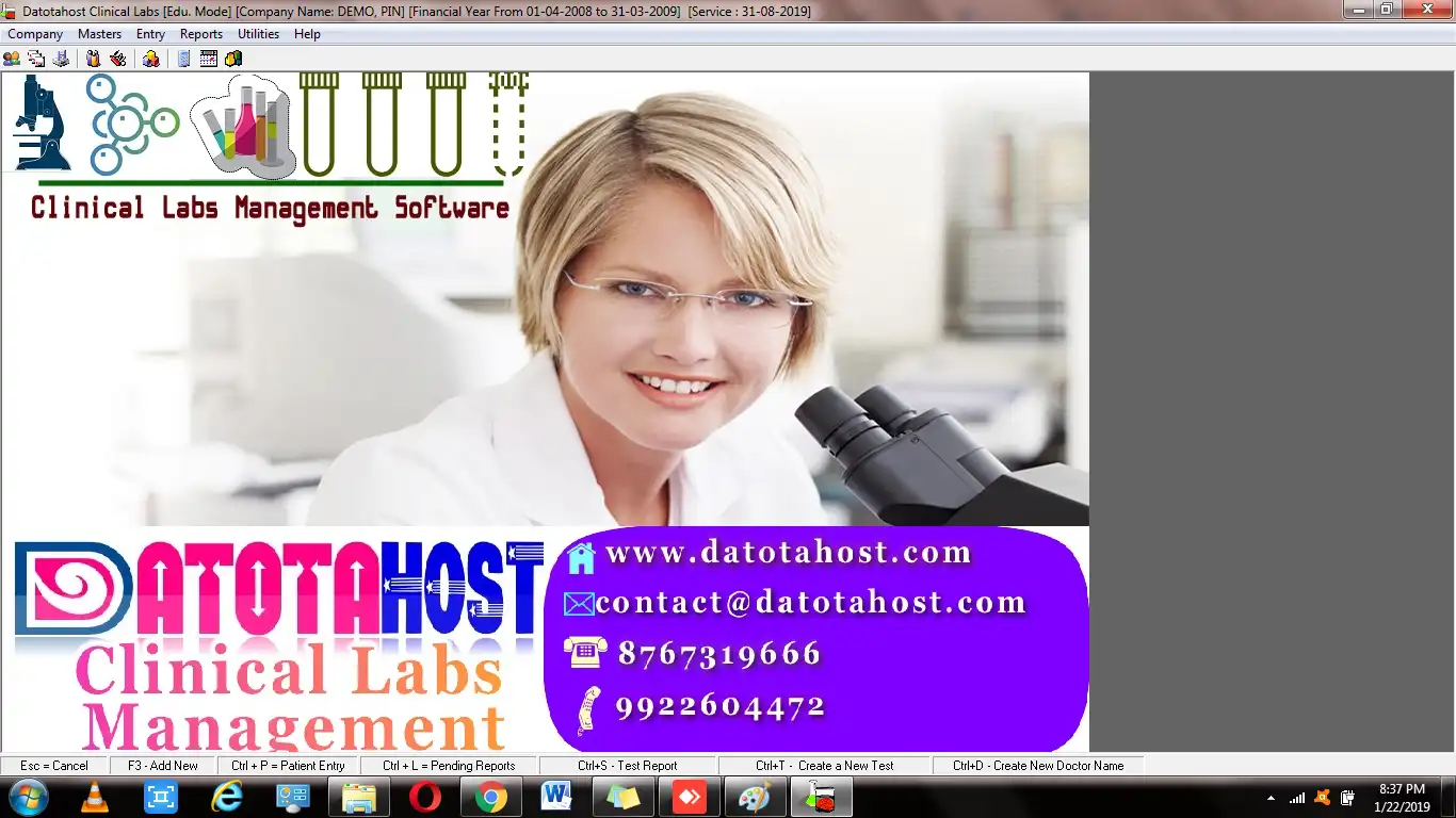 Pobierz narzędzie internetowe lub aplikację internetową Oprogramowanie Datotahost Clinical Lab
