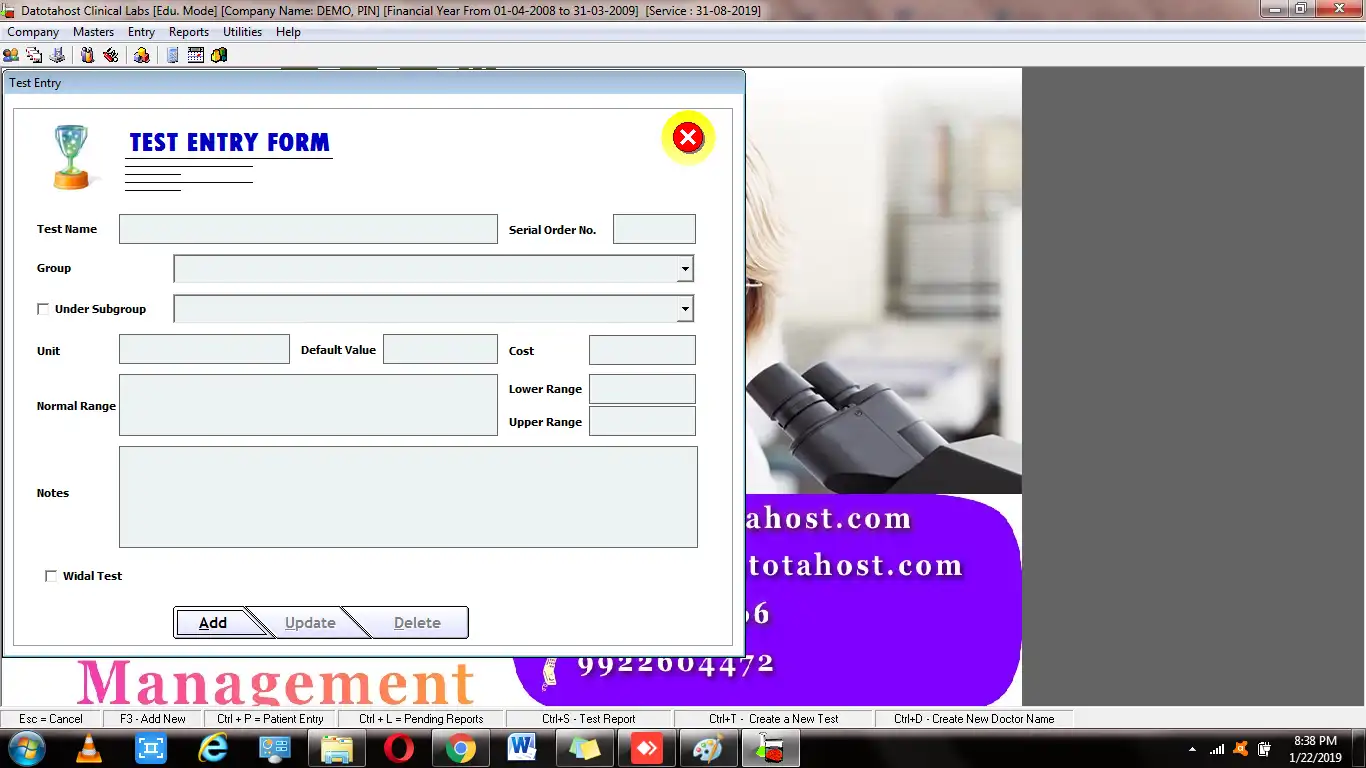 Download web tool or web app Datotahost Clinical Lab software