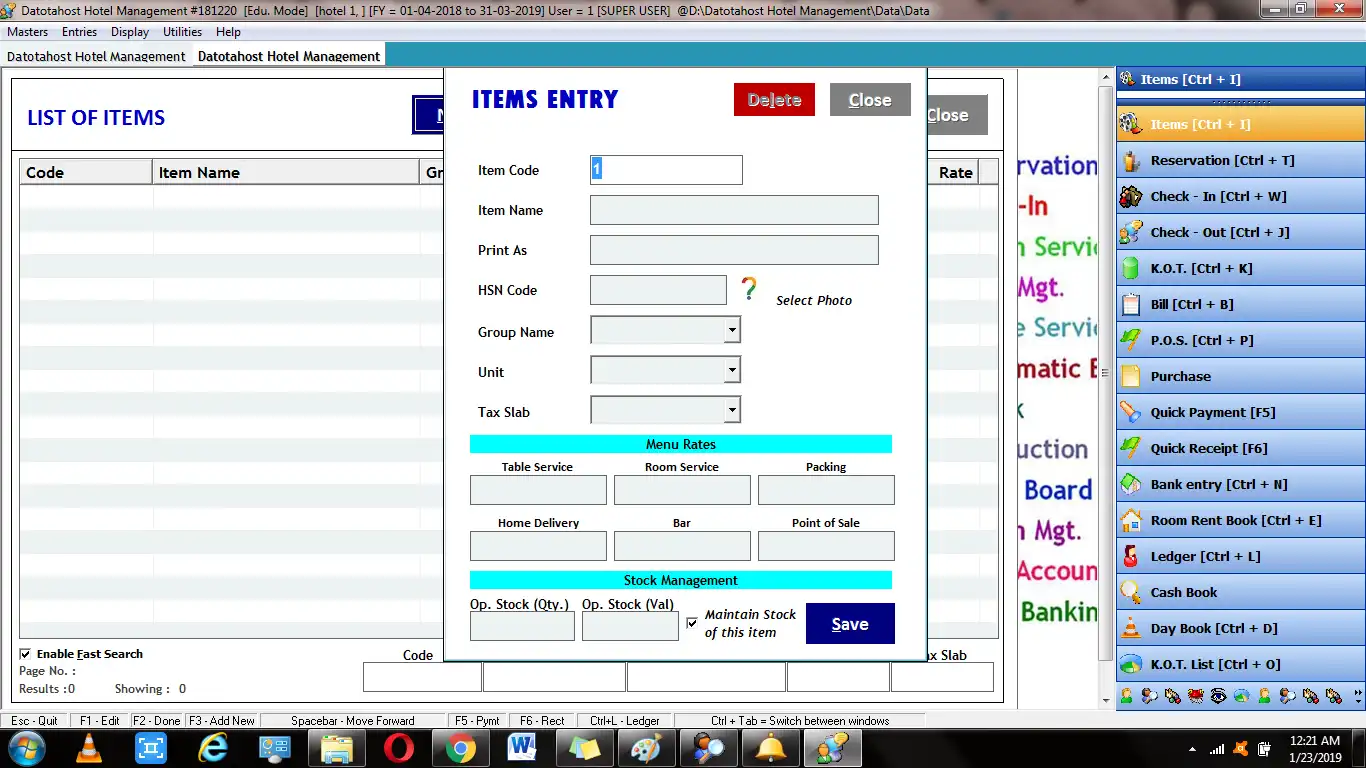 Web aracını veya web uygulamasını indirin Datahost Hotel Management