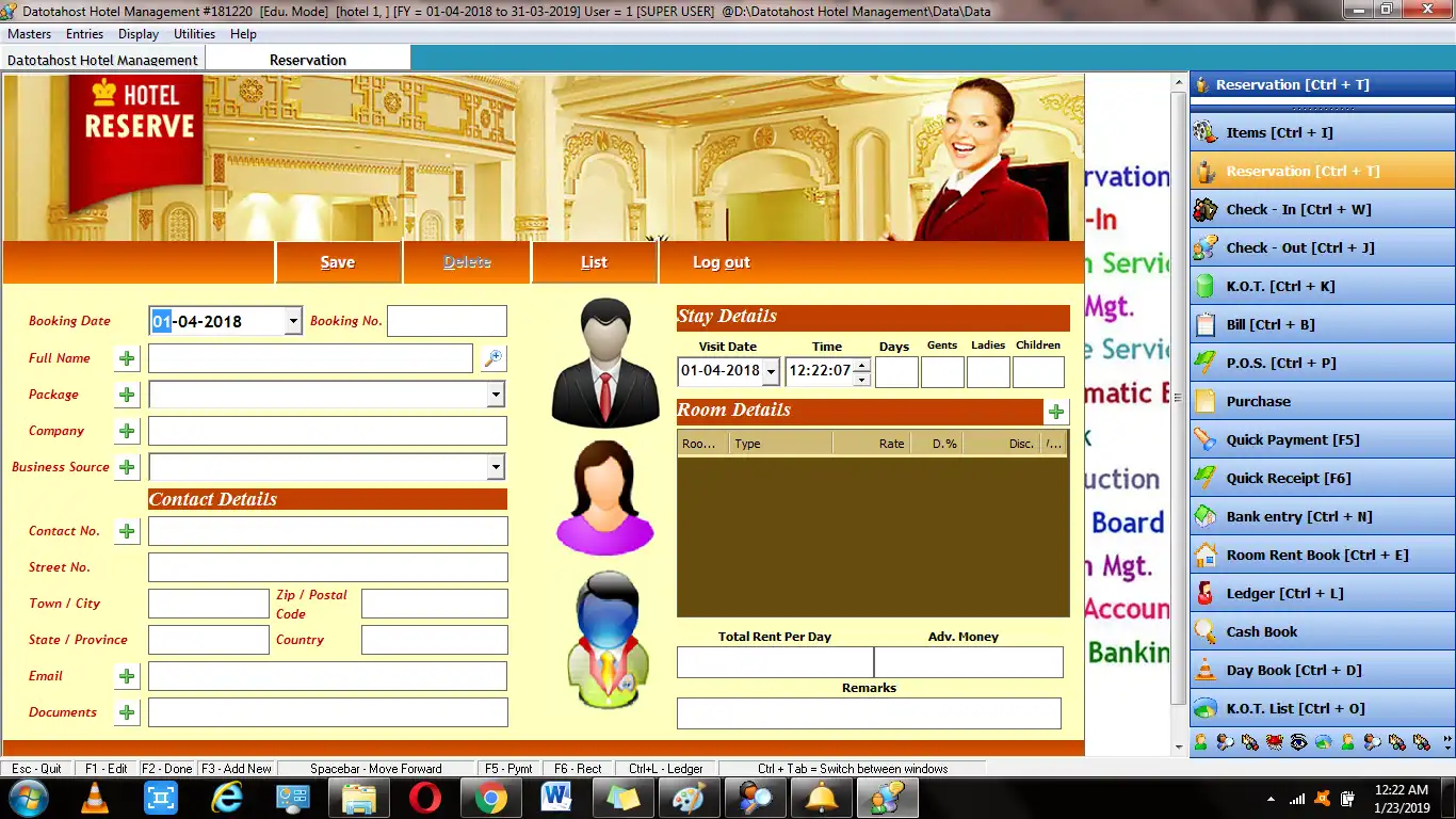 Download web tool or web app Datotahost Hotel Management